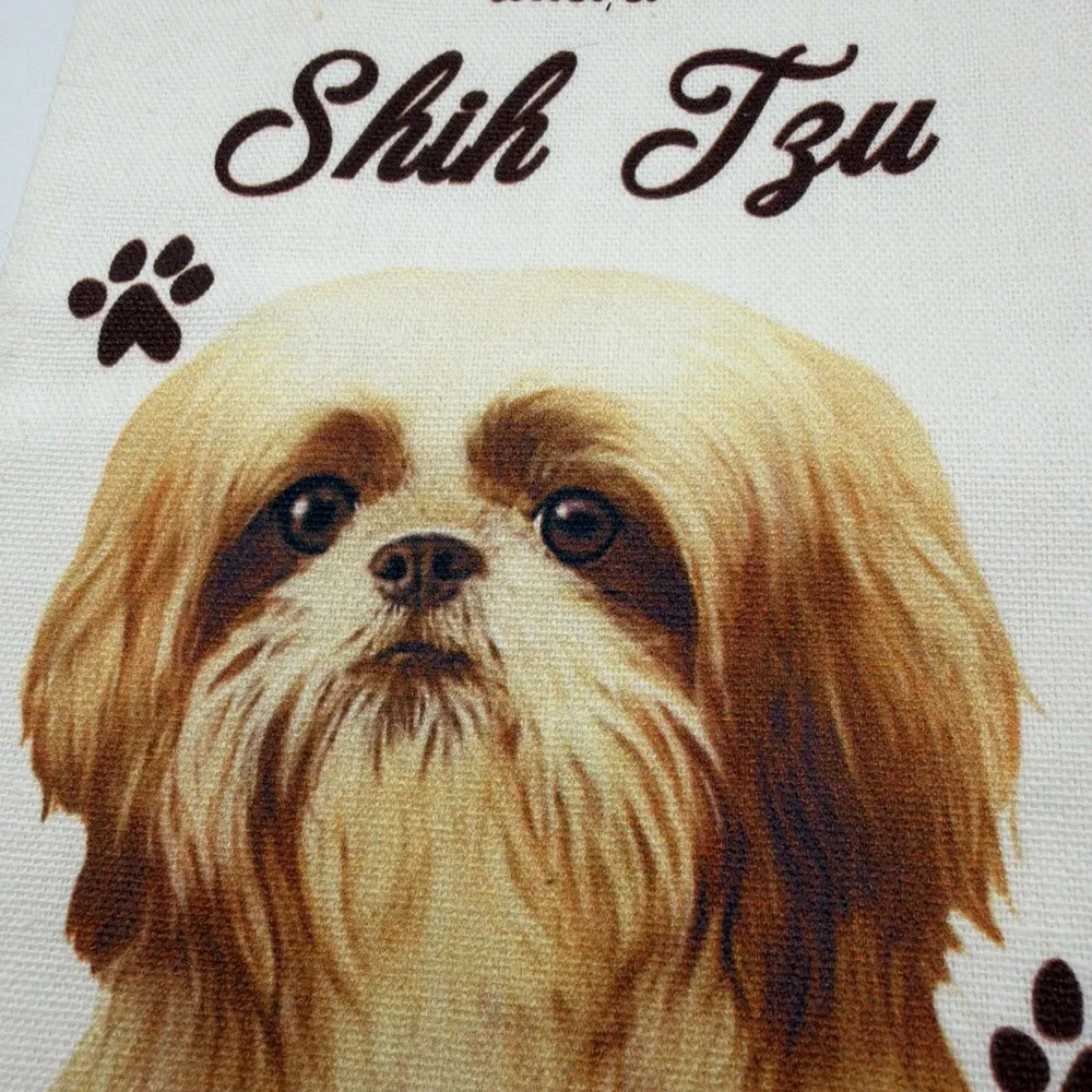 Shih Tzu‎ Dog Kitchen Towel All You Need Is Love 100% Cotton 18x26